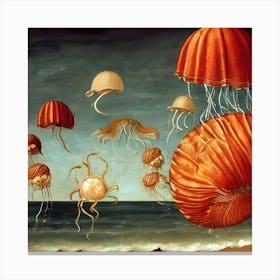 Amber Flying Jelly 3 Canvas Print