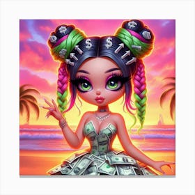 Money Girl 12 Canvas Print