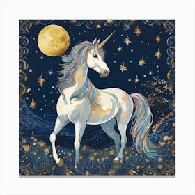 Unicorn In The Night Sky 1 Canvas Print