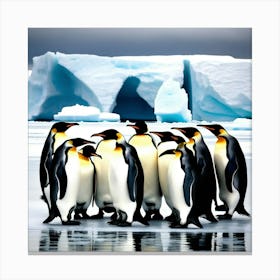 Penguins On An Ice Floe In The Antarctic 1 Canvas Print