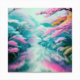 Sakura River Canvas Print
