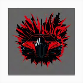 Car Red Artwork Of Graphic Design Flat (250) Canvas Print