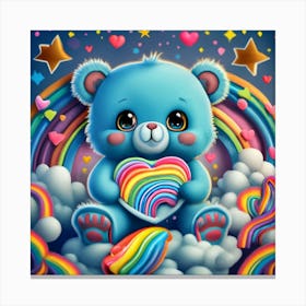 Rainbow Teddy Bear Canvas Print