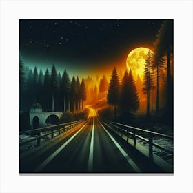 Road At Night Stock Videos & Royalty-Free Footage Canvas Print