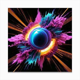 Plasma Explosion Glitch Art 13 Canvas Print