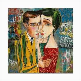 Contemporary Artwork Inspired By Amedeo Modigliani 4 Canvas Print