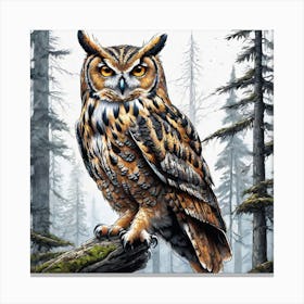 Great Horned Owl 11 Canvas Print