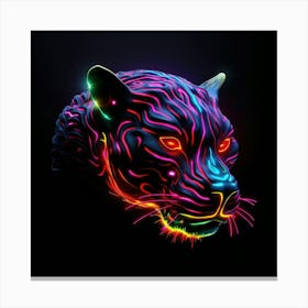 Neon Tiger Head 2 Canvas Print