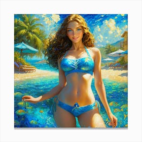 Girl On The Beach dgh Canvas Print