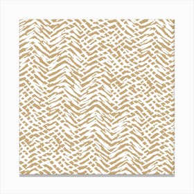 Marks Texture Ochre Square Canvas Print