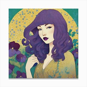 Girl With Purple Hair 4 Canvas Print