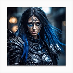 Blue Haired Warrior 2 Canvas Print