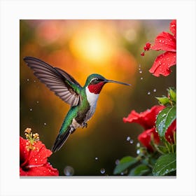 Hummingbird art print 5 Canvas Print