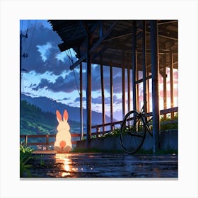 Rabbit In The Park Canvas Print
