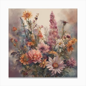 watwercolor Flowers Canvas Print