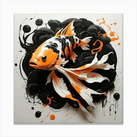 Default One K Fish In Calligraphy Style Splash Effects Ink Blo 1 Canvas Print