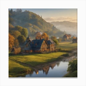 Village In The Countryside Canvas Print