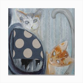 Two Cats, Living Room Decor Canvas Print