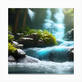 Waterfall In The Forest Canvas Print