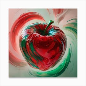 3D Shaped Apple, Digital Abstract Art Canvas Print