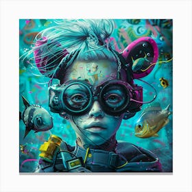 Underwater Girl Canvas Print