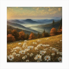 Appalachian Mountains Nature, Autumn Antique Oil Colors.6 Canvas Print