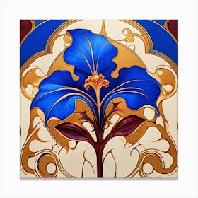 Royal Blue Flower Canvas Print