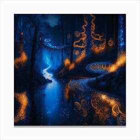 Forest At Night Canvas Print