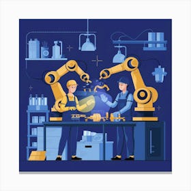 Robots In The Factory 3 Canvas Print