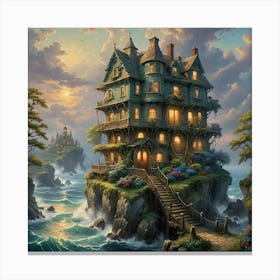 House On The Cliff Canvas Print