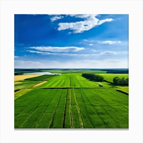 Grass Peace Air Structure Pasture Soy Bean High Country Rural Green Farm Overhead Natur Canvas Print