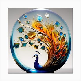 Glass Peacock Canvas Print