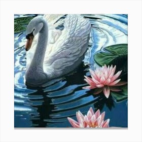 Swan Painting Canvas Print