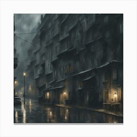 Dark City Street Canvas Print