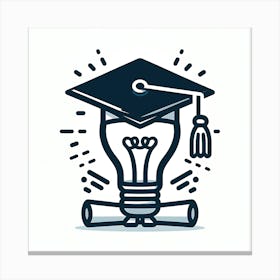 Graduation Light Bulb Icon Canvas Print