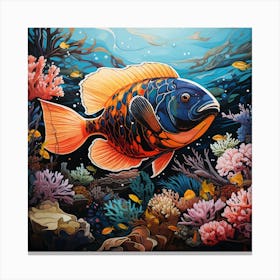 Fish On Coral Reef Canvas Print