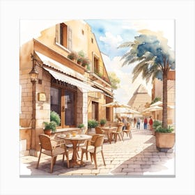 Watercolor Street Scene Canvas Print