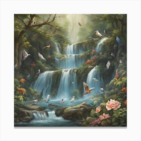 Waterfall In The Forest Canvas Print