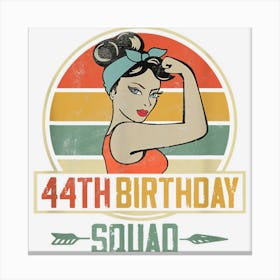 Vintage 44th Birthday Squad Arrow Decor Awesome Since 1978 Canvas Print