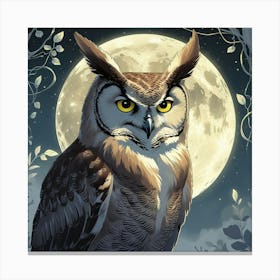 Leonardo Phoenix 10 A Mystical Great Horned Owl Illustration S 1 Canvas Print