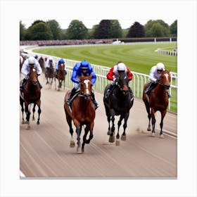 Race Day At Sandown Park Canvas Print