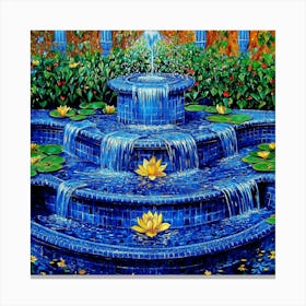 Fountain Of Water Art Canvas Print