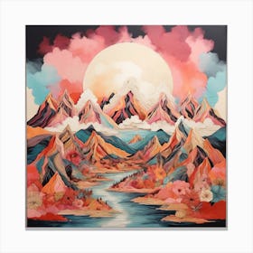 Boho Art Mountains Canvas Print