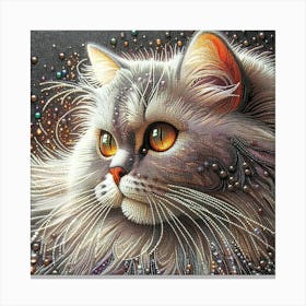 Feline Cat Creative Artwork Illustration 123 Canvas Print