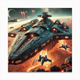 A Powerful Ashen Class Carrier From The Ignis Lupo Canvas Print