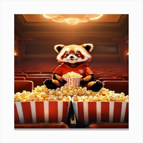 Red Panda At The Cinema Canvas Print