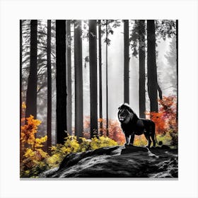 Lion In The Forest 28 Canvas Print