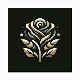 Rose Logo Design Canvas Print