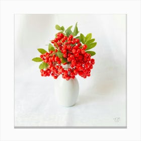 Rowan Berries In A Vase Canvas Print