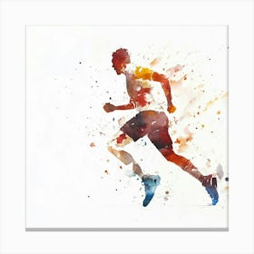 Watercolor Man Running Canvas Print